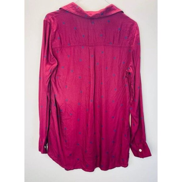 Old Navy Women's Polka Dots Long Sleeve Shirt Size Small Red Button Up New - Picture 8 of 8